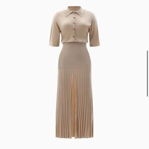 NWT VEDA silk maxi dress in oatmeal